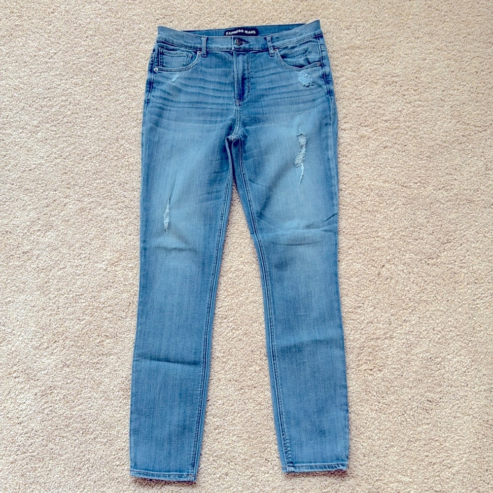 Express jeans, ankle legging high-rise